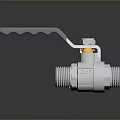 Silver Metal Ball Valve Featuring Handle And Orange Components With Reflective Surface