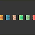 Colorful Square Shaped Desserts With Flower Patterns And Vibrant Colors