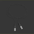 High Quality Gray Electronic Cable With Flexible Design And Metal Connectors On Both Ends 3d model