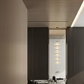 Italian Style Black Gold Log Light Luxury Zen Style Chinese Style Entrance Partition Hallway 3d model