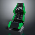 Sporty Black And Green Car Seat With Four Point Harness Design For Vehicles