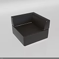 Modern Black Single Sofa With Square Design And Comfortable Seat 3d model