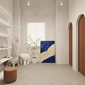 Modern Clothing Store Interior With Clothing Racks Sofa Cashier Counter And Lighting