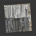 Rustic Weathered Log Cabin With Wooden Roof Log Walls And Wooden Door On Earth Ground