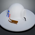 Traditional White Dome Building With Sled And Colorful Stripes On Circular Platform