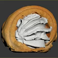 Delicious Cream Filled Pastry Roll With Golden Crispy Crust And Fluffy White Cream