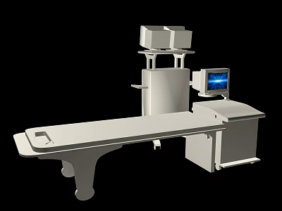 Modern Medical Examination Table with Console and Display Screen Structure Design 3d model