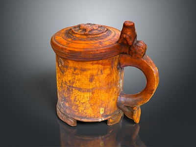 Modern Water Cup Wood Water Cup Wood Carved Water Cup Wood Carved Cup Antique Cup 3d model