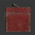 Red Metal Toolbox With Worn Surface Lock And Metal Handle
