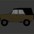 Brown Vintage Off Road Car With Black Soft Top And Retro Design