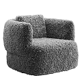 Cozy Plush Single Sofa With Soft Beige And Gray Upholstery Design