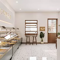 Modern Dessert Shop Interior With Glass Display Cases Fresh Pastries And Cozy Seating
