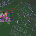 Aerial Planning of Modern Urban Community with High Rise Buildings Green Spaces and Water Area