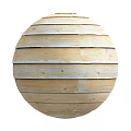 Modern Wooden Wall Panels With Horizontal Wood Grain And Spherical Decor
