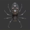 Mythical Character Giant Spider Creature With Black Exoskeleton Red Spots Sharp Legs Fierce Appearance