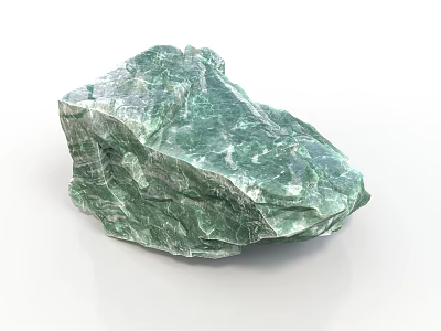 Green Natural Wood Stone with Rough Surface and Unique Textured Patterns 3d model