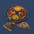 Delicious Pizza With Pepperoni Corn Olives And Slices On Decorative Plate