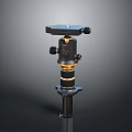 Black And Gold Electronic Appliance Tripod Head Design With Stable Metal Structure Components