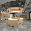 Modern Open Office Space with Large Windows City Skyline View and Lounge Area Tables
