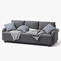 Casual Sofa Combination Casual Sofa Living Room Sofa Multi-Person Sofa Pillow Pillow Home Furniture Simple 3d model