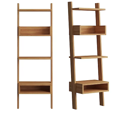 Modern Wooden Bookcase With Minimalist Design And Multiple Open Shelves 3d model