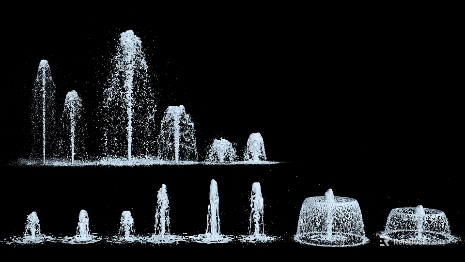 Decorative Water Fountain With Multiple Spray Patterns And Various Jet Designs 3d model 