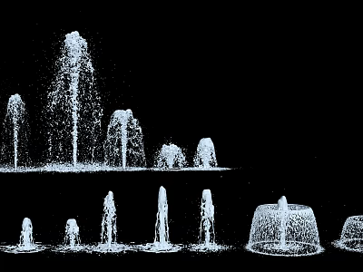 Decorative Water Fountain With Multiple Spray Patterns And Various Jet Designs 3d model