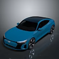 Audi Blue Sports Coupe With Black Roof And Sleek Modern Exterior Design