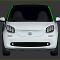 White And Green Compact Car With Black Roof Modern Design And Reflective Surface