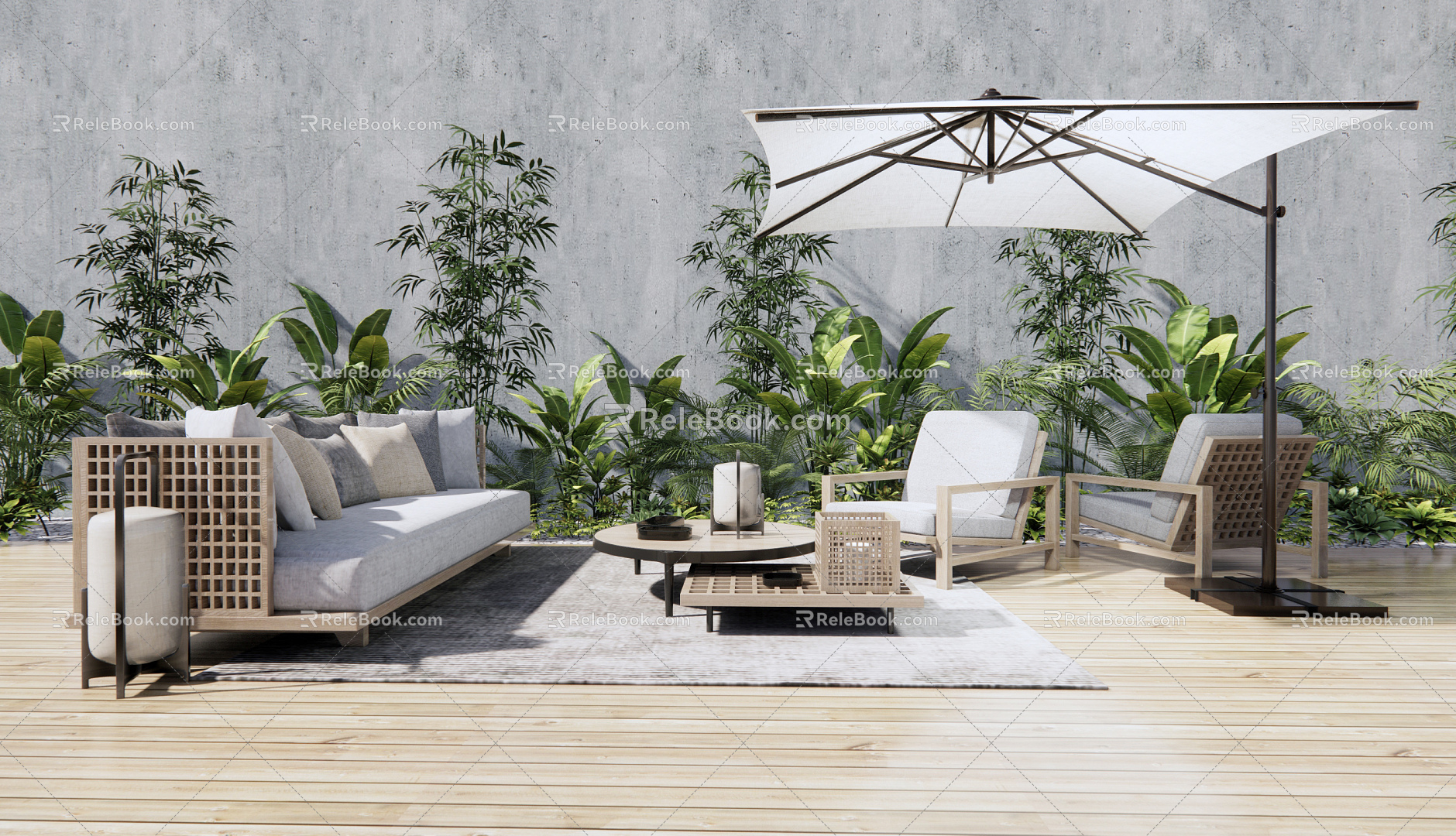 New Chinese Style Outdoor Sofa model