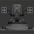 Turret Turntable Railgun Sci-fi Tower Defense Game Tower Defense Sci-fi Turret Game Turret Game Battery 3d model