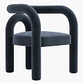 Modern Upholstered Leisure Chair with Curved Arms Available in Red Green Gray Blue Colors