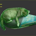 Cute Cat Sleeping On Blue Adidas Shoe Shaped Pillow With Florida