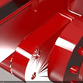 Two Red Mechanical Arms With Black Base For Daily Household Supplies