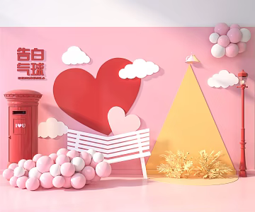 Modern Meichen Balloon Theme Meichen Window 3d model