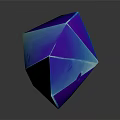 Blue And Purple Polyhedral Crystal With Glossy Surface And Dark Background 3d model