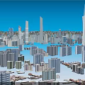 Urban Aerial Planning View With High Rise Buildings And Modern City Layout