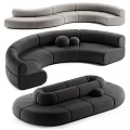 Modern Curved Modular Sectional Sofa in Gray with Comfortable Cushions and Stylish Design