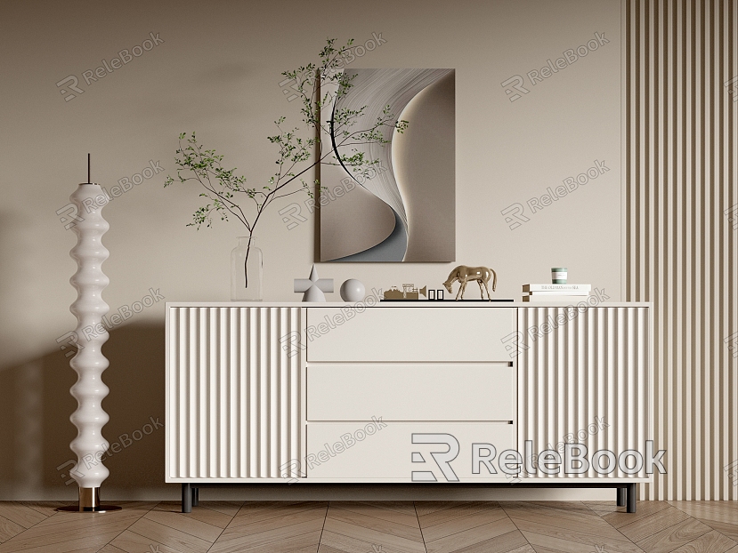 Modern Entrance Cabinet Shoe Cabinet Sideboard Wall Decorative Pendant Ornaments Bucket Cabinet Cream Decorative Cabinet Low Cabinet Sideboard model