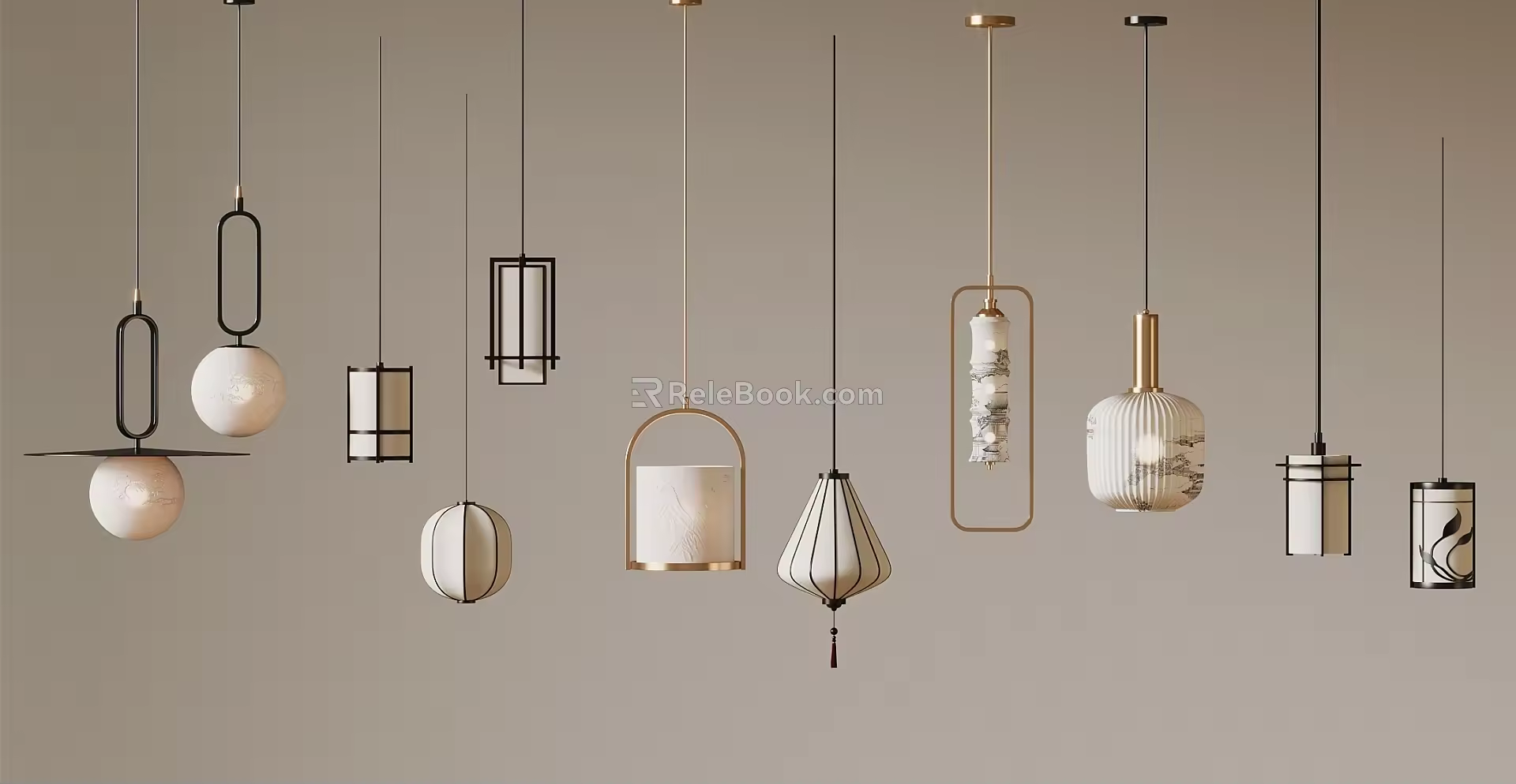 New Chinese Chandelier 3d model