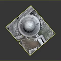 Detailed Ancient Dome Structure Model With White Tiles Damaged Walls Snow And Brick Ground