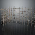 Abstract Geometric Grid Structure Composed Of Interconnected Thin Rods 3d model