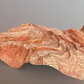 Stunning Layered Red Orange Mountain Landscape with Natural Geological Textures and Terrain