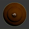 Decorative Orange Gourd With Two Spherical Sections And Small Curved Stem On Gray Background