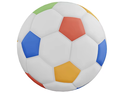 Colorful Soccer Ball As Sports Equipment With Hexagonal Panels And Bright Hues 3d model