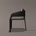 Stylish Modern Dining Chair with Black Frame Gray Cushion and Pillow