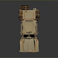 Sand Colored Military Tank With Armored Body And Mounted Machine Gun