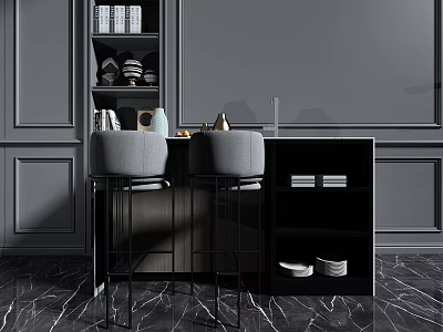 Modern style bar 3d model