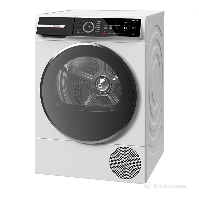 White Front Loading Washing Machine With Digital Control Panel And Modern Design 3d model 