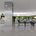 Modern Coffee Shop Interior Design With Counter Chairs Coffee Signs And Bright Space